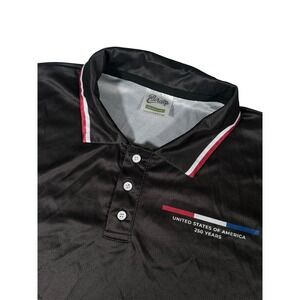 Birdie Mens USA 250 Years Polo Shirt Black American Flag Golf Performance XL
